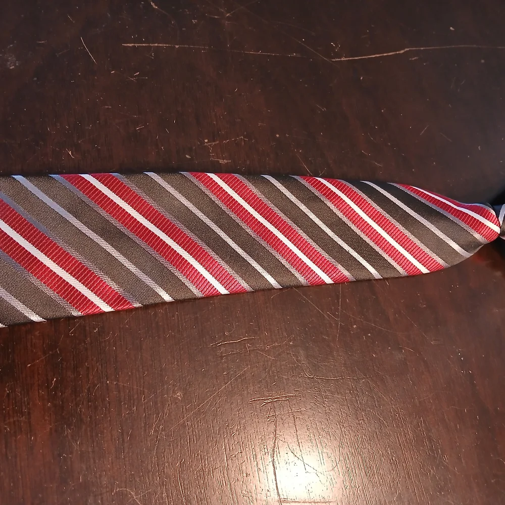 Classic Striped Red and Black Kids Tie